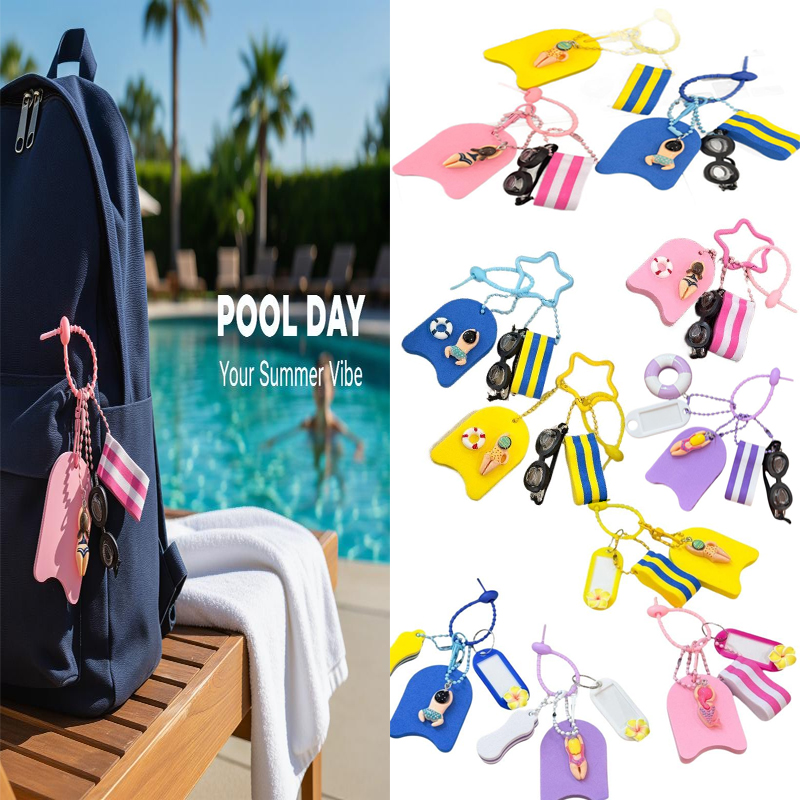 Swimming Kickboard - 1*EVA 키체인 수영 테마 키체인, 미니
