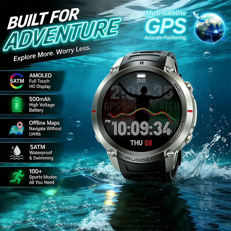 Sports Equipment In Spanish - GPS 야외 스포츠 시계, 6위성 위치