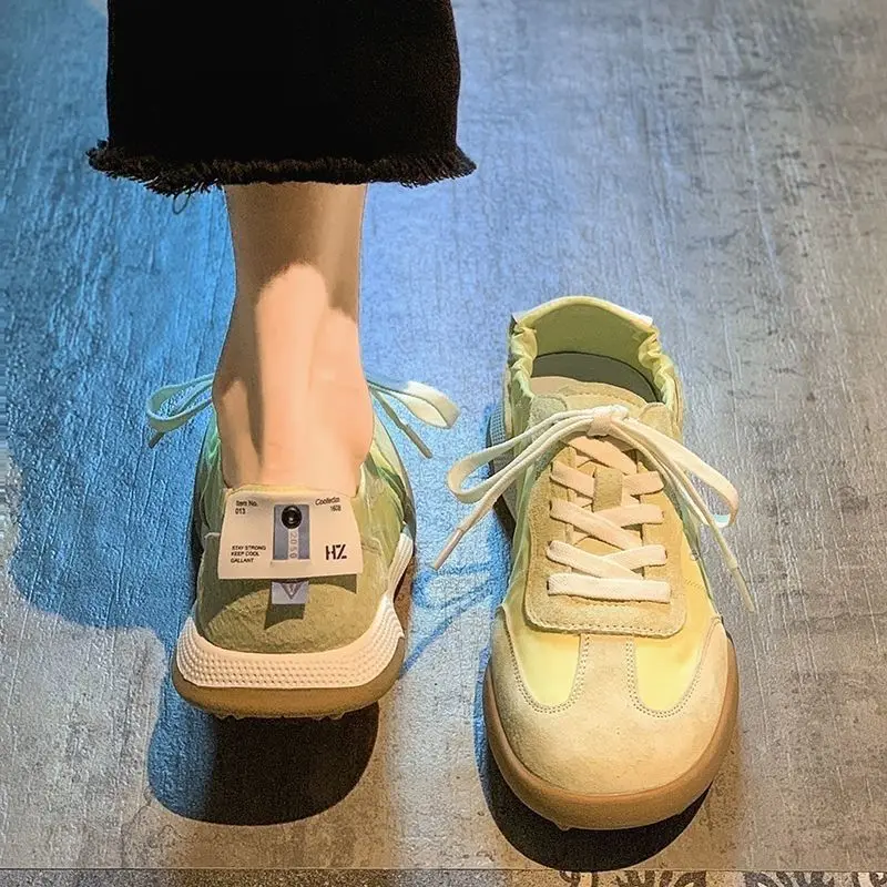 운동화 플랫 여성 신발 스포츠 숙녀 신발 레이스 업 럭 - Sports Equipment Resale 리뷰 및 가격
