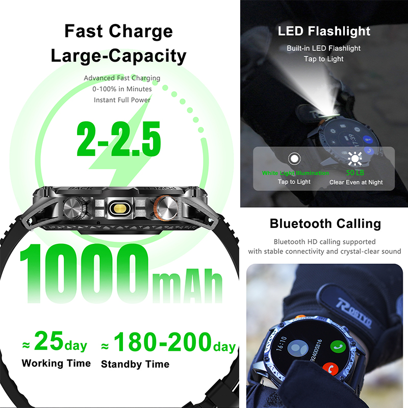 2026년형 1000mAh 대용량 배터리 스포츠 시계, - Sports Equipment In Spanish 리뷰 및 가격