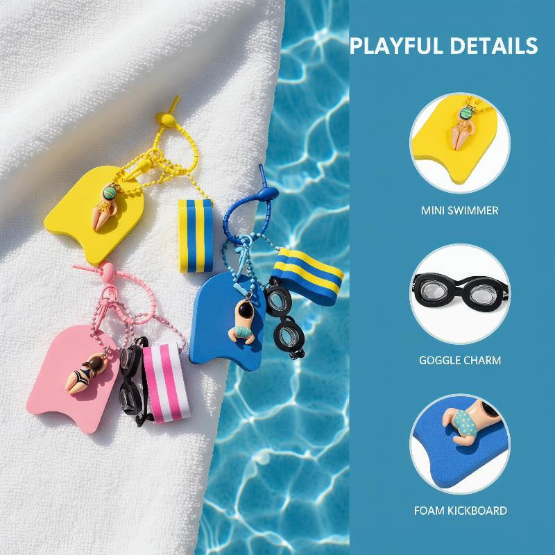 1*EVA 키체인 수영 테마 키체인, 미니 고글, 킥보 - Swimming Kickboard 리뷰 및 가격