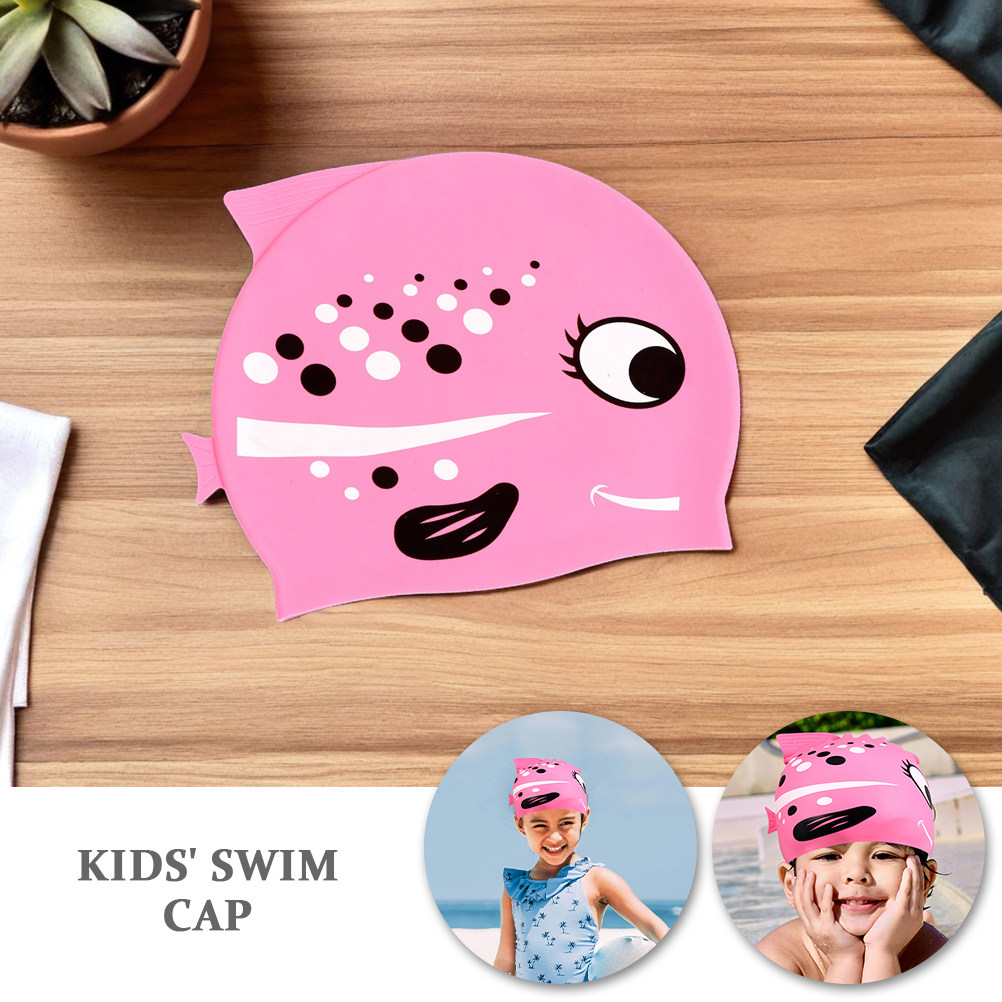 2Pcs 어린이 만화 물고기 실리콘 수영 모자 방수 편 - Swim Cap Silicone 리뷰 및 가격