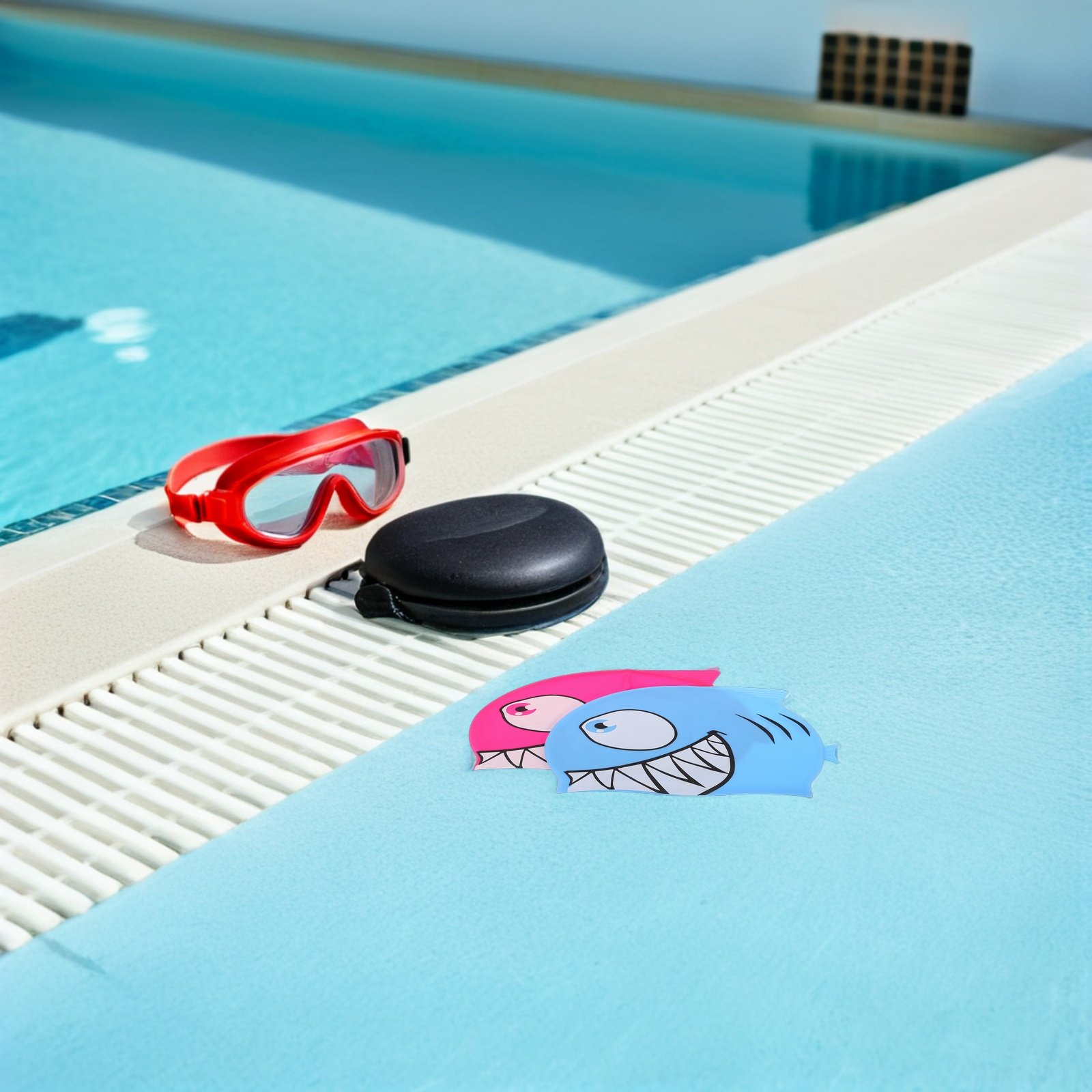 2Pcs 실리콘 수영 모자 만화 물고기 디자인 수영장  - Swim Cap Silicone 리뷰 및 가격