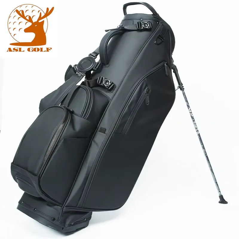 맞춤형 로고 자수 골프 스탠드 백 PU 가죽 브라운 선 - Sports Equipment Logos 리뷰 및 가격