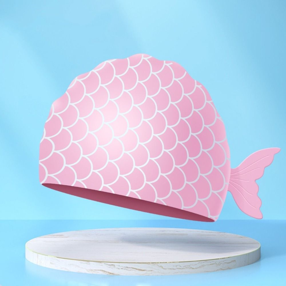 귀여운 물고기 어린이 수영 모자 만화 귀 보호 실리콘  - Swim Cap Silicone 리뷰 및 가격