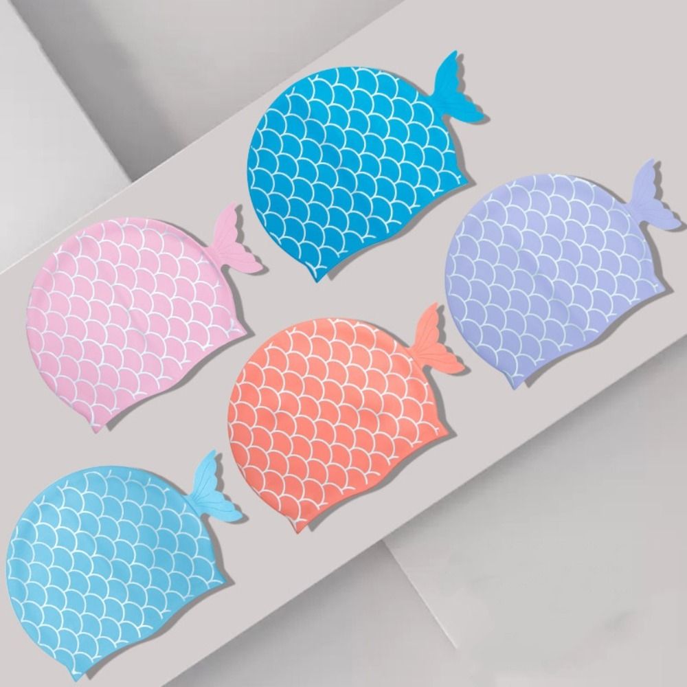 귀여운 물고기 어린이 수영 모자 만화 귀 보호 실리콘  - Swim Cap Silicone 리뷰 및 가격