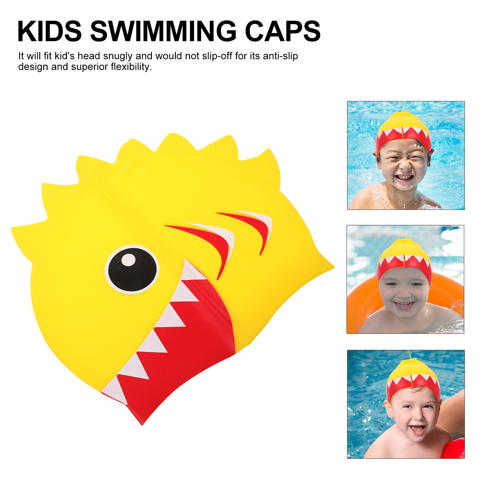 어린이 실리콘 수영 모자 방수 수영 모자 만화 디자인  - Swim Cap Silicone 리뷰 및 가격