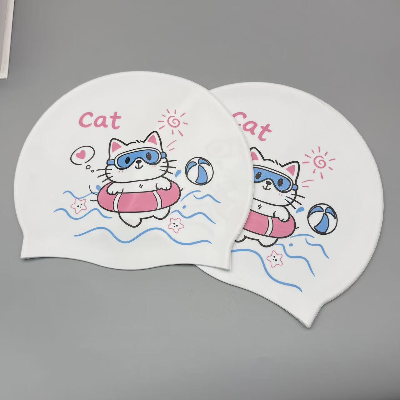 귀여운 새끼 고양이 실리콘 수영모 (여성용), 성인용  - Swim Cap Silicone 리뷰 및 가격